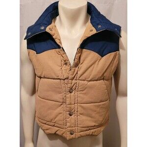 Ocean Pacific Weather Wear S Puffer Vest Corduroy Reversible Vintage 80s